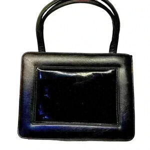 Vintage Berne’ of California Patent Leather Handbag Black 50/60s Classic Granny